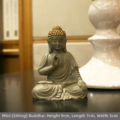 Modern Zen Chinese Style Buddha Statue Head Decor Home Foyer Wealth Attraction