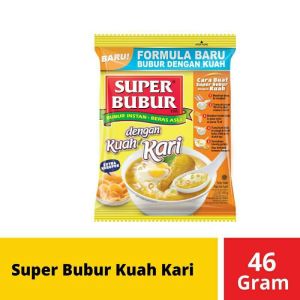 SUPER BUBUR INSTAN SACHET KUAH KARI / KUAH SOTO / AYAM / ABON SAPI 45 gram
