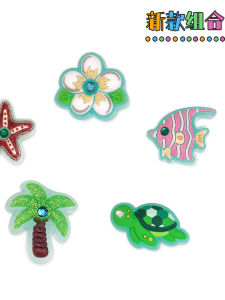 New Soft Rubber Hole Shoe Flower Accessories Decorative Shoe Buckle Star Coconut Tree Pattern Suitable for Crocs And Other Shoes