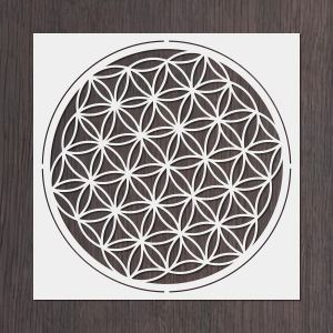 1PC 11.8×11.8in Flower of Life Mandala Stencil for DIY Wall Painting Reusable PET Template for Furniture Fabric Canvas Floor