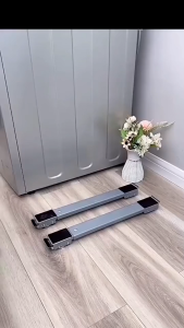 2pcs Adjustable Length 45-70cm Stainless Steel Anti-Vibration Washing Machine Stand Non-Slip Rust-Proof Feet 300KG Load Capacity Shockproof Base for Refrigerators and Laundry Appliances Easy Assembly