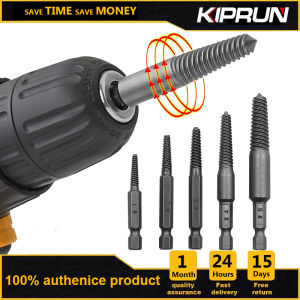KIPRUN 5Pcs Damaged Screw Extractor Center Drill Bits Guide Set Broken Damaged Bolt Remover Hex Shank And Spanner For Broken Hand Tool