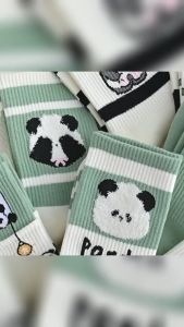 Set 5 tất cao cổ cotton mềm mịn gấu trúc Panda đáng yêu LILA TPANDA19