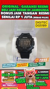 JAM TANGAN DIGITEC ORIGINAL - JAM DIGITEC DG-5189TBK JAM DIGITEC DG5189 JAM DIGITEC 5189 JAM DIGITEC DG5189TBK - Men TR - Rubber - Hitam - Diameter 4.5 CM - Jamdunia / Jam dunia JD18 JAM TANGAN PRIA JAM PRIA JAM TANGAN ANTI AIR #