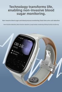 TAIHANGHUA | Non-Invasive Smartwatch Bracelet For Elderly Urine Acid Monitoring Blood Pressure Oxygen Heart Rate Temperature Glycosylated Protein Cholesterol Remote Monitoring Pre-Alerts