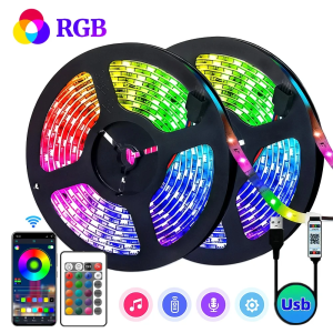 RGB 5050 Bluetooth LED Strip Light Multi Color Ambient Light Neon Light Strip for Room TV Computer Background Decoration