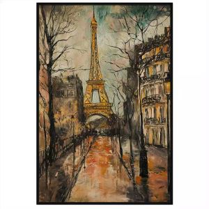 Tranh phong cảnh tháp eiffel. Tranh treo tường dán tường sơn dầu canvas trang trí. CGI-2071