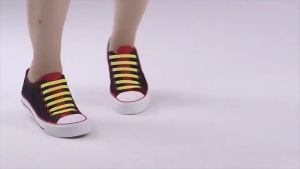 16pcs Lazy shoelaces เชือกรองเท้าแบบซิลิโคน ไม่ต้องผูก 16 ชิ้นต่อแพ็ค ยืดหยุ่นสูง ใช้งานง่าย ประหยัดเวลา