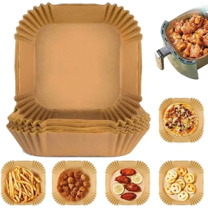 50Pcs Air Fryer กระดาษทิ้ง Non-Stick Airfryer Baking Papers รอบ Air-Fryer กระดาษ Liners กระดาษอุปกรณ์ครัว