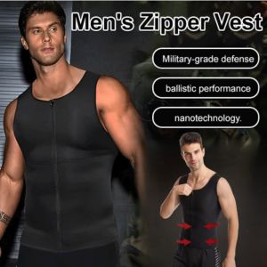 Man Corset Vest Men Waist Slimming Tank Belly Reduce Singlet Masculina Undershirt Anti-Theft Zippered Vest