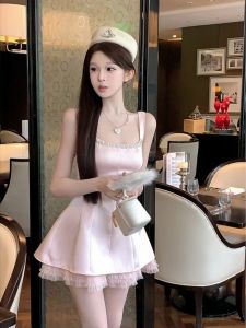 NINGXI | Sweet and Pure Style Rhinestone A-line Short Dress