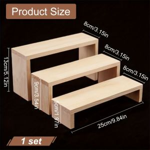 Rectangular wooden beaded display stands unfinished wooden display shelves Shelf display racks are suitable for handicrafts