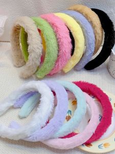 2023 New Fall/Winter Plush Hairband with High Top Style for Face Washing Anti-Slip Hair Clip Trendy Japanese and South Korean Style