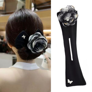 Luckin Mall New Deft Bun Wire Bow Curler Printing Magic Clip Twist Simple Curler Hair Accessories