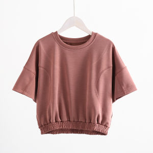 LL Copper Ammonia Fiber Short T-Shirt Womens Casual Loose Fit round Neck Pure Color Summer Top Modal Sand Washed Half Body