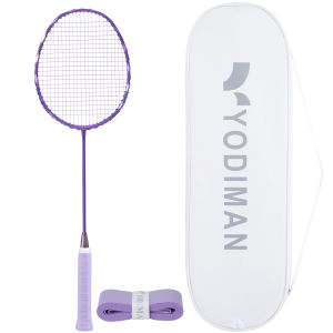 YODIMAN Original Professional Badminton Racket Full Carbon Fiber Ultra-Light Weight Single Racket For High-Quality Sports 8U Speedy Attacking Competition Badminton Racket
