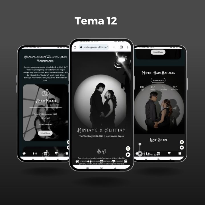 Undangan Digital Pernikahan Website Tema 12 Termurah Wedding Invitation Elegant