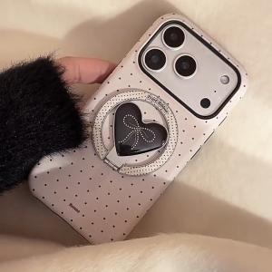 Pearl Bow iPhone 17 Pro Max/17 Pro/17 Case Korean Style Magnetic Stand Magsafe Shockproof Cute Protective Phone Cover