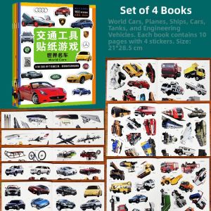 Early Education Sticker Book for Kids 3-6 Years Old Car Engineering Vehicle Stickers Transportation Toys Boys Learning Playbook