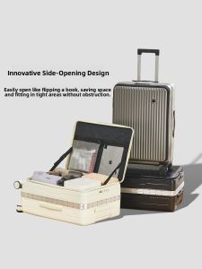 Front Opening Aluminum Frame Luggage 20 Inch Multi-Function Pull Rod Password Box Side Open Travel Bag Boarding Box 24
