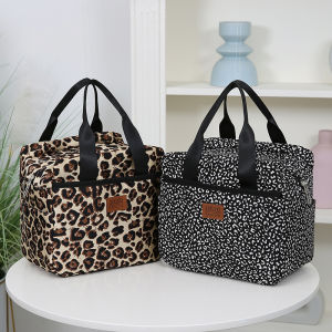 Túi Đựng Đồ Ăn Trưa Di Động Dung Tích Lớn Vải Nylon Dày Với Lá Nhôm Bên Trong Cho Công Việc Dã Ngoại Trường Học-Hộp Đựng Đồ Ăn Trưa