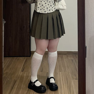 Fat mm 100.00kg Extra Large Size Suit Pleated Skirt Fall and Winter New Arrival Lined Fashion Tape High Waist Slim Looking A- line Mid-Length Dress