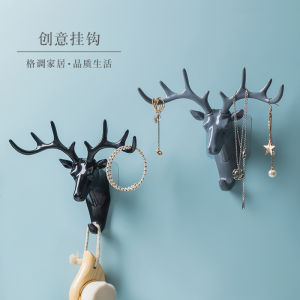 Móc Treo Tường Hình Ngà Hươu Không Để Lại Dấu Vết Móc Khóa Dán Chắc Chắn Dụng Cụ Lưu Trữ Gia Đình Bằng Nhựa Chịu Lực Nặng Tối Đa 10kg