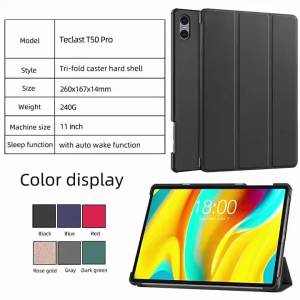Case for Teclast M50/M50HD/M50Pro Tablet Light Weight Slim Tri-Fold Shockproof Magnetic Stand Leather Cover