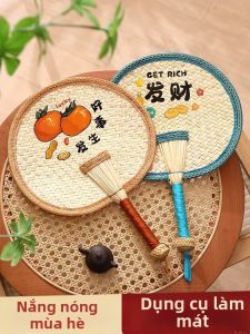 Quạt Lông Vũ Thủ Công Hình Tròn Cổ Điển Di Động Cho Người Lớn Và Trẻ Em Dùng Trong Nhà Mùa Hè Cỡ Lớn 3759