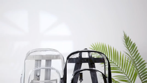 16 inches Waterproof PVC Transparent Backpack with Zipper Closure Large Capacity Student Bag