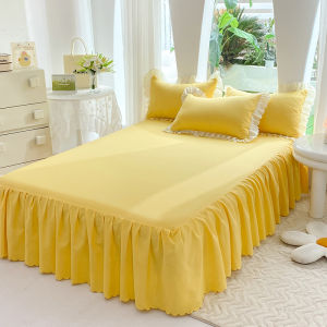 Korean Style Bed Skirt Cover Non-Cotton Pure Cotton with Skirt Edge Single Piece Bedding Quilt Cover All Seasons Universal