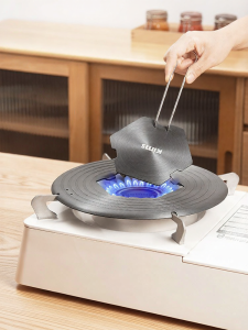 KIMS COOK | Đĩa Chống Nóng Hình Vuông Dễ Tháo Rời Tấm Cách Nhiệt Đun Gas Màu Đen