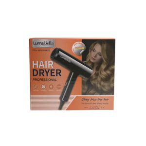 Luma Bella Hair Dryer light weight strong wind soften hair high power shiny frizz- free hair for smooth and shiny result salon professional hair dryer 2speed and 2 heating with concerntrator hang loop power 220-240v 50/60hz 1000W