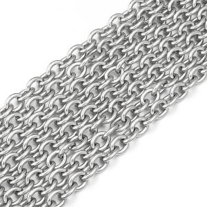5 Thước Dây Chuyền Thép Không Gỉ Hình Chữ Thập Tròn Số Lượng Lớn Kích Thước 2.2x3mm-8x10mm Dùng Làm Phụ Kiện Trang Sức Tự Làm Thủ Công.