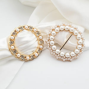 Metal Ring Clip T-Shirt Hem Clip Clothes Corner Knotted Button Rhinestone Circle Clip Scarf Buckle Brooch Clothing Wrap Holder