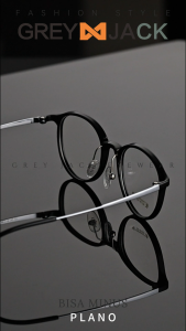 Grey Jack Frame Kacamata Model Oval Bahan Titanium Ringan Kokoh Fashion Pria Wanita Bisa Minus 50117