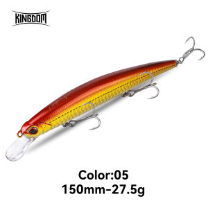 KINGDOM | KINGDOM Basstaor Fishing Lure 150mm 27.5g Floating Minnow Lure Hard Bait Long Casting Wobbler Bait Deep Diving Sea Bass Fishing