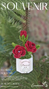1PC Flower Souvenir Giveaways Party Favors made from Fuzzy Wire with Pot For Birthday Wedding Events