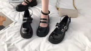 Ready Stock: Women's Japanese Platform Chunky Mary Jane Leather Shoes