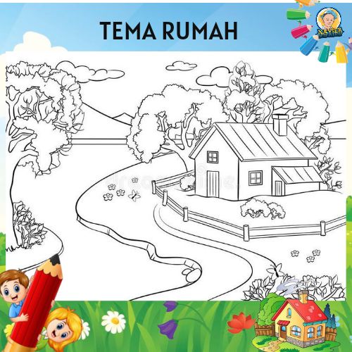 mewarnai gambar rumah