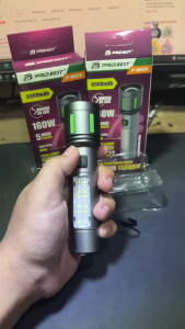 Senter LED Laser Cas COB Zoom in out 5 Mode Waterproof PROBEST P-160Z 160W Rechargeable TYPE-C - Powerbank