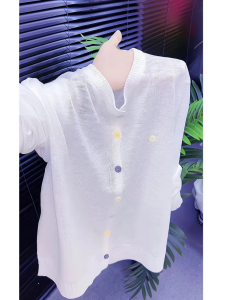 NUMEN BUTTON | Slim Fit Versatile Casual Round Neck Knit Cardigan