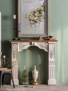 Retro French Style Mantel Decorative Cabinet Solid Wood Entryway Doorway Tableau High-End Entryway Decorative Props