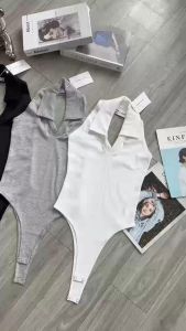 Bodysuit Áo Liền Thân Yếm Cổ Bẻ - Tharo Clothing [AO00240]