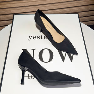 Elegant Commuter High Heels Womens Pointed Toe Thin Heel Professional Field Shoes Fashionable Summer Work Single Shoes