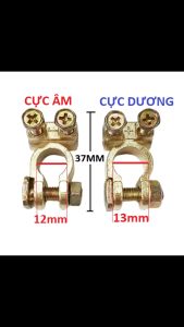 Bộ Kẹp Nối Dây Bình Acquy Cho Xe Hơi Gồm 1 Kẹp Cực Âm Và 1 Kẹp Cực Dương Điều Chỉnh Bằng Đai Ốc