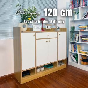 Tủ Kệ Giày Gỗ MDF Chống Ẩm FIVO FS52 Có Hộc Chất Liệu Gỗ MDF Cao Cấp Nhiều Ngăn Chứa Giày Dép Tiết Kiệm Diện Tích - Ngang 100 cm
