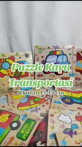 Mainan Edukasi Anak Puzzle Kayu KC Transportasi Kendaraan Mobil Motor Pemadam Polisi 15x15 Murah SNI