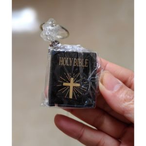 Fashion Holy Bible Keychain Mini Christian English Book Key Ring For Gift