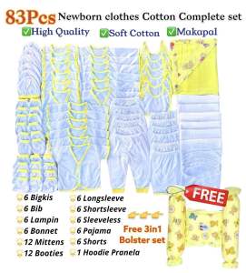 83pcs Newborn Clothes Cotton Complete set | Baby dress Baru baruan bundle set with FREEBIE